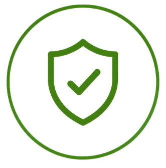     Shield with checkmark icon representing trusted, reliable and professional pond services.