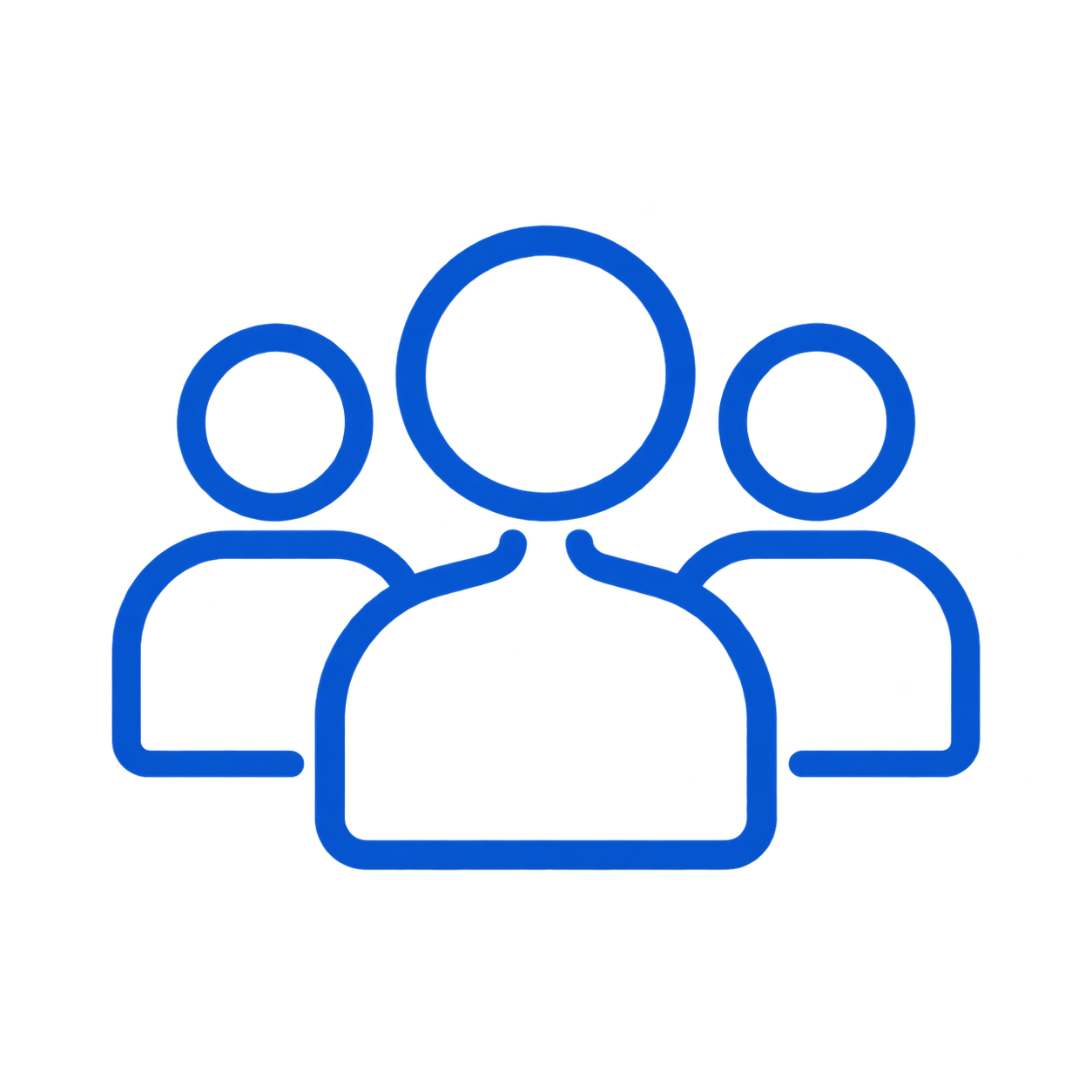 Blue outline water drop and ripple icon representing natural pond design